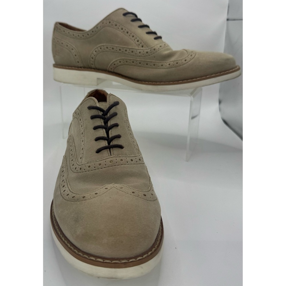 Aldo Men's Suede Wingtip Brogue Oxford Dress Shoes Bone Tan Beige 10.5 US